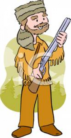 Pioneer With A Rifle - Royalty Free Clipart Picture
