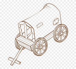 Pioneer Clipart Wood Cart - Drawing Of A Caravan - Png ...