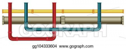 Vector Illustration - Underground pipe on white background ...