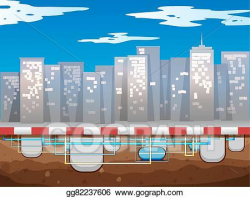 Vector Stock - Water pipe underground of the city. Clipart ...