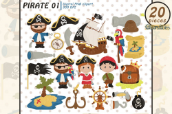 PIRATE clipart, Ahoy clip art, Cute pirate theme