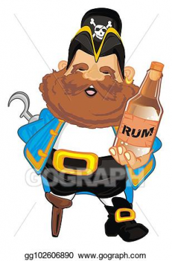 Stock Illustration - Pirate and rum drink. Clipart ...