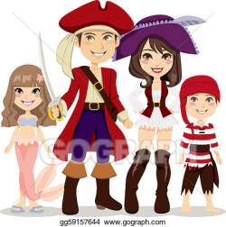 Vector Stock - Pirate family. Clipart Illustration ...