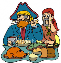 Pirates Eating - Royalty Free Clipart Picture