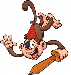 Pirate monkey clipart collection