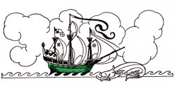 Vintage Clip Art - Pirate Ship - The Graphics Fairy