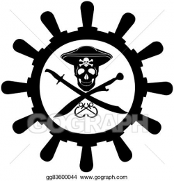 Vector Illustration - Steering wheel of a pirate ship. Stock ...