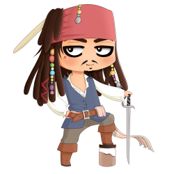 Jack Sp... Uh, I mean Captain Jack Sparrow chibi! by Lit-chi on ...