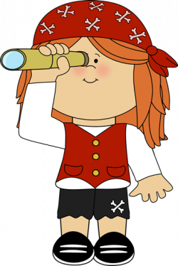 Pirate girl with telescope. | Pirate Clip Art | Pirate clip ...