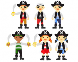 SALE! Pirate Clipart Set Pirates Clip Art Pirate Nautical PNG Nautical Boys  Images Clipart Printable Graphic Instant Download 300 dpi