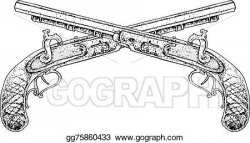 Vector Art - Dueling pistols. Clipart Drawing gg75860433 ...