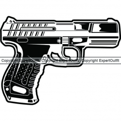 Police Gun #6 Pistol Handgun Army Military Kill Fire Firearm Protection  Danger Violence .SVG .PNG Clipart Clipart Vector Cut Cutting