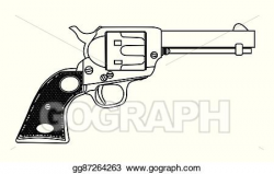 Vector Art - Traditional six gun. Clipart Drawing gg87264263 ...
