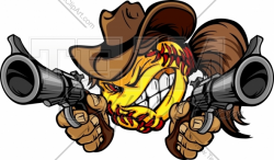 Fastpitch Softball Shootout Cartoon Cowgirl - Team Clipart