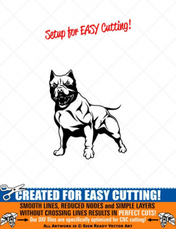 PITBULL Dog Clipart -Vector Clip Art Graphics-Digital Download-Cut Ready  Files-CNC-Logo-Mascot-Vinyl Sign Design-eps, ai, svg, dxf, png, pdf