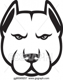 EPS Illustration - Pit bull head (pit bull terrier). Vector ...