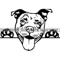 American Pit Bull #37 Peeking Dog Paw Puppy Pet Terrier Breed K-9 Canine  Purebred Pedigree Logo .SVG .PNG Clipart Vector Cricut Cut Cutting