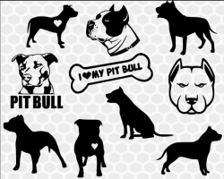 Pit bull SVG Bundle - pt bull svg - Dog Svg - pit bull clipart - svg file  for silhouette - svg file for cricut