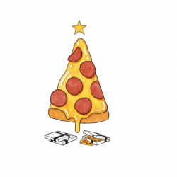 pizza tree tumblr christmas - Sticker by Blanca