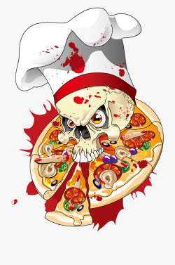 On Skull Illustration Delivery The Pizza Clipart - Pizza ...