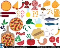 Pizza Set Clipart - Digital Clip Art Graphics, Personal ...
