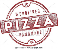 Clip Art Vector - Wood fired pizza sign. Stock EPS ...