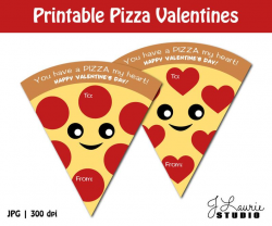 Digital Clipart-Printable Pizza Valentines-Printable Valentine Cards-Cute  Face-Food-Pizza Clipart-Pizza Kawaii-Instant Download Clip Art