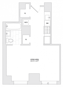 New York Luxury Studio Apartment Floorplan | New York By Gehry