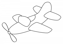 Clipart - Airplane with propeller - outline