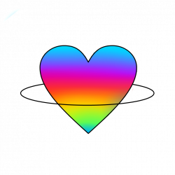 saturn heart rainbow planet - Sticker by sofía