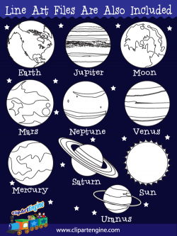 Planets Clip Art Collection for Personal and Commercial Use