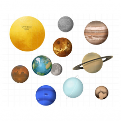 Planets Clipart | Solar System Digital Planner Stickers | Celestial PNG  Printable Graphics