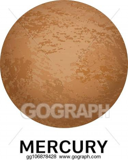 Vector Art - Mercury planet icon, realistic style. EPS ...