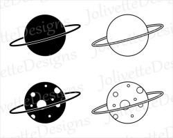 Simple Planet, Planets, Space, Moon, Saturn, Clip Art, Clipart, Design, Svg  Files, Png Files, Eps, Dxf, Pdf, Silhouette, Cricut, Cut File