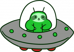 sloth ufo alien green planets spaceship ship space gala...
