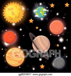 Vector Clipart - Universe planets space concept. Vector ...