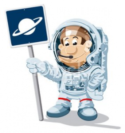 Astronaut Cartoon Man Planet Sign Isolated premium clipart ...