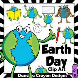 Earth Day Clip Art - Cartoon Character Planet Earth ...
