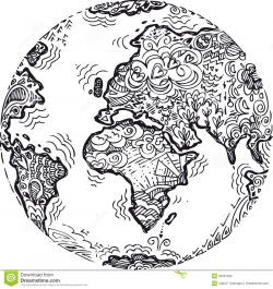 Planet earth sketched doodle by Carla F. Castagno, via ...