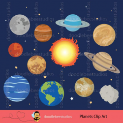 Planets Clipart, Outer Space Clipart, Solar System Clip Art, Planets  Digital Download, Outer Space Instant Download