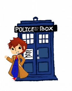 Chibi Doctor and the Tardis Digital by TheCherryGoldfish on DeviantArt