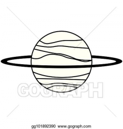 Clip Art Vector - Uranus planet solar system line. Stock EPS ...