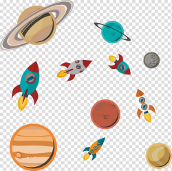 Paper Outer space Rocket Illustration, Planet spaceship ...