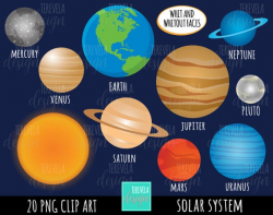 50% sale SALE SOLAR SYSTEM clipart, commercial use, planets graphics, Space  clipart, kawaii planet clip art, digital images, cute graphics