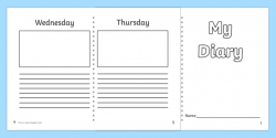 Diary Template KS1 - 7 day diary, writing frame, diary ...