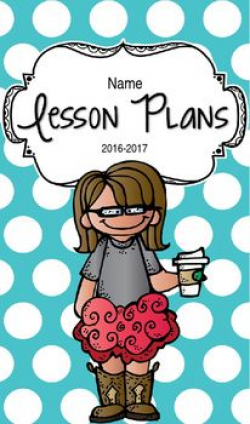 Lesson Plan Book & Planner {Brown Hair & Glasses: Blue Polka ...
