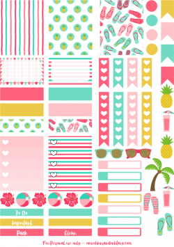 Tropical beach fun printable planner stickers - perfect for an Erin ...