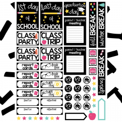 School Planner Stickers Free File | Kelly Lollar Designs