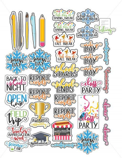 Back to School Planner Stickers - Perfect for Calendars, too ...