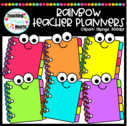 Rainbow Teacher Planners Clipart